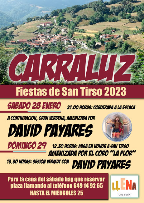 Carraluz abre el calendario festivo de 2023 en Lena con San Tirso, los días 28 y 29 de enero