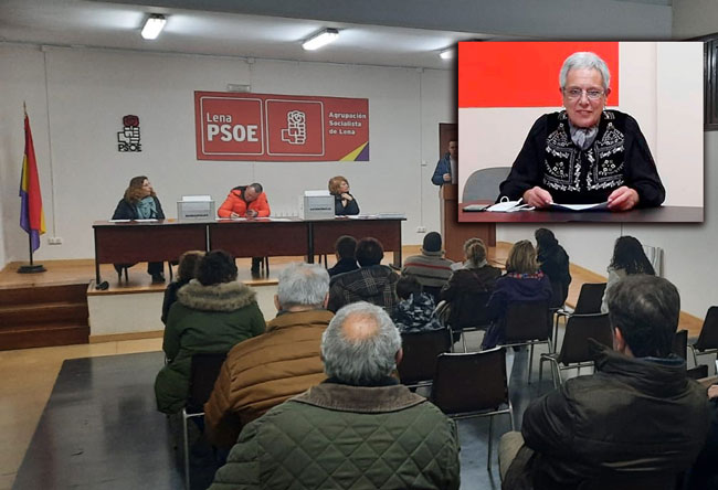 La asamblea de militantes del PSOE de Lena ratifica la candidatura liderada por “Loli” Martínez al 28-M