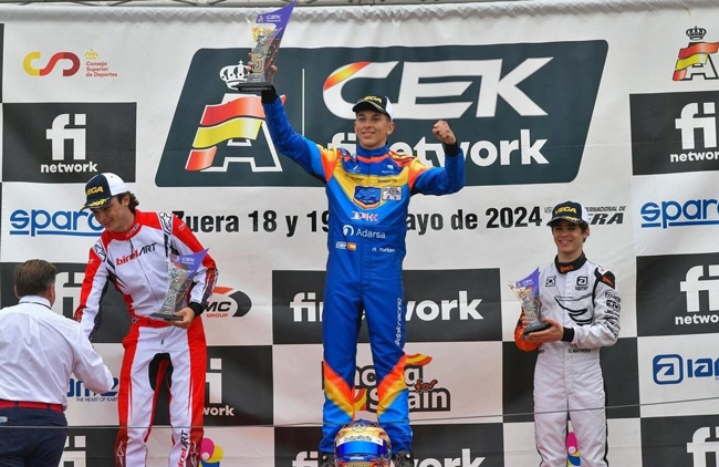 El joven piloto de ascendencia lenense Nacho Tuñón se cuela en la élite del karting nacional